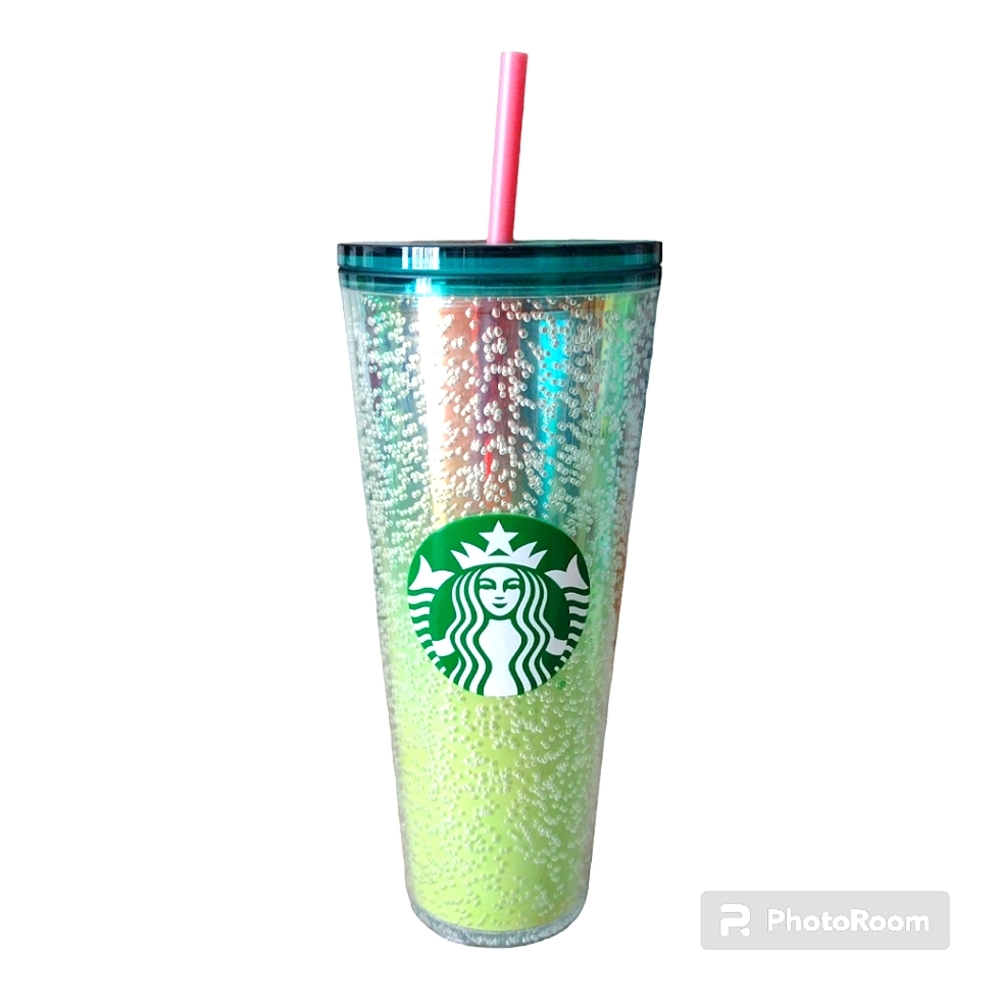 Starbucks Neon Green Ombre Bubble Tumbler Summer 2022 Nwt